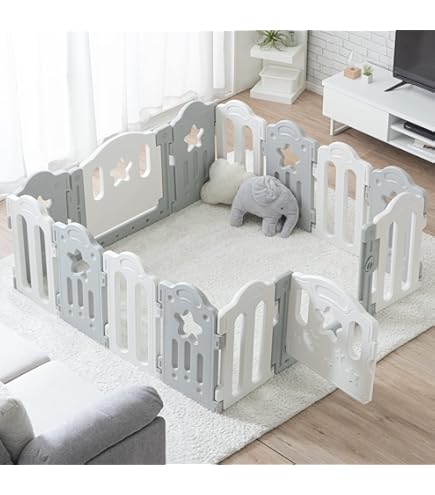 Nebio ネビオ　QUET クエット　ベビーサークル　ベビーゲート　パネル8枚 Amazon.co.jp: ベビーサークル 折りたたみ 8枚パネル ドア付 ベビー